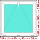Plastov okna S SOFT rka 40, 45 a 50cm x vka 105-120cm